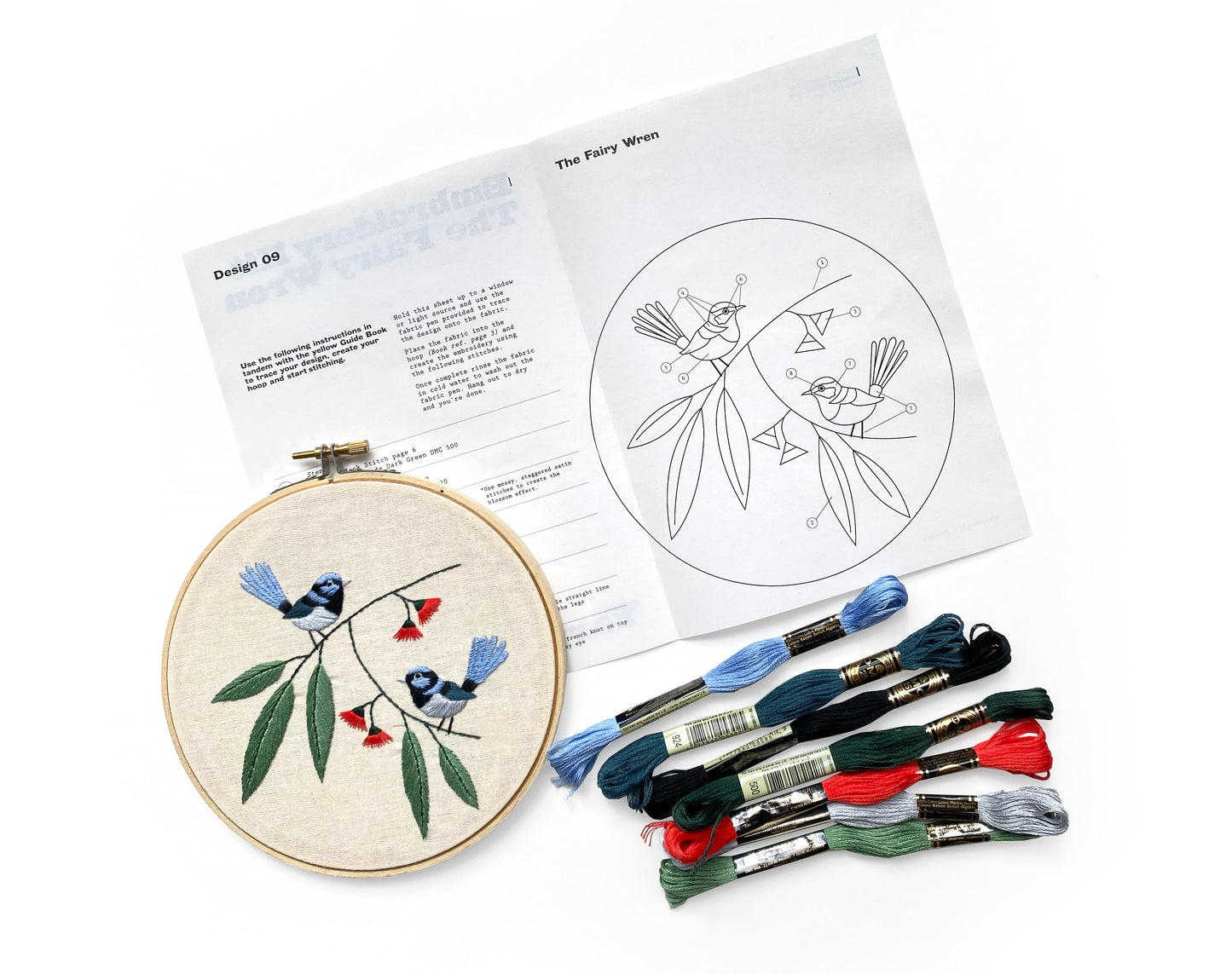 Beginners Embroidery Kit - Fairy Wren