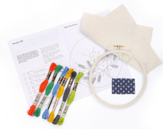 Auxiliary Embroidery Kit - Parakeet Pattern