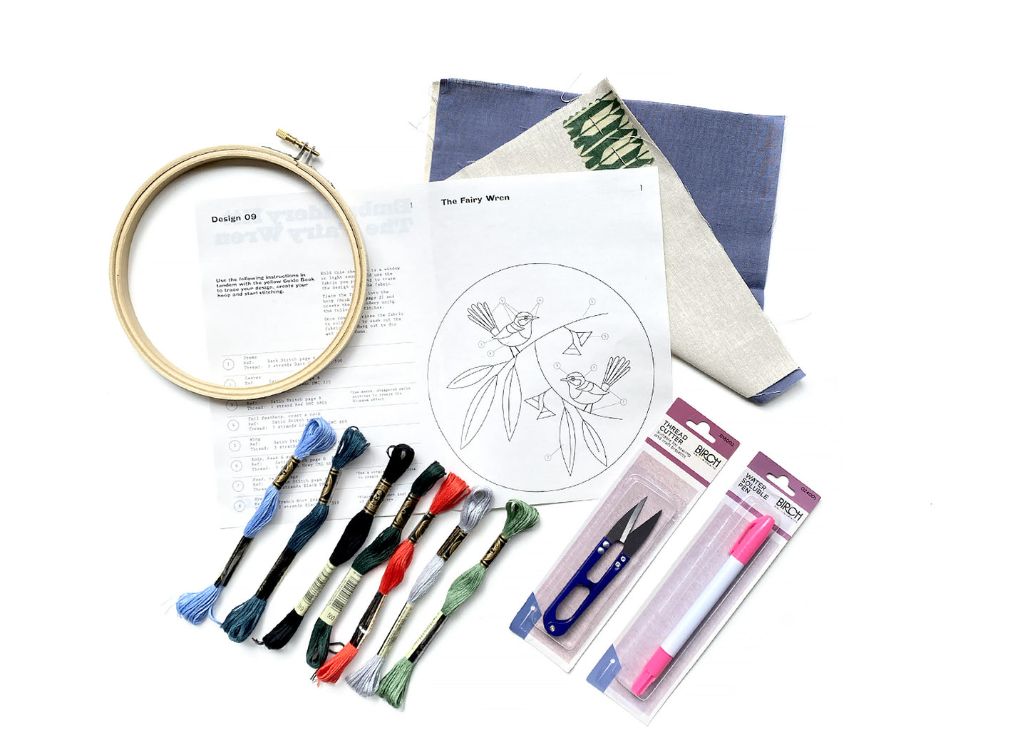 Beginners Embroidery Kit - Fairy Wren