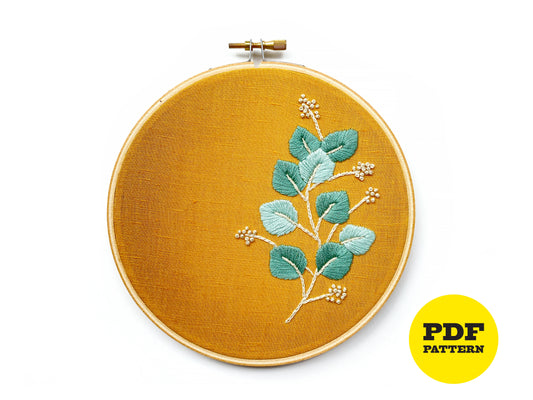 PDF Downloadable Embroidery Pattern - Eucalyptus