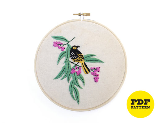 PDF Downloadable Embroidery Pattern - Honeyeater