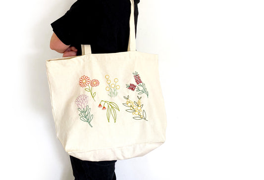 Tote Bag Embroidery Kit - The Wildflowers