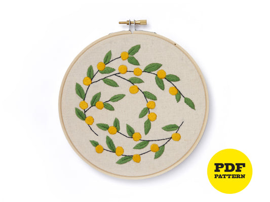 PDF Downloadable Embroidery Pattern - Wattle