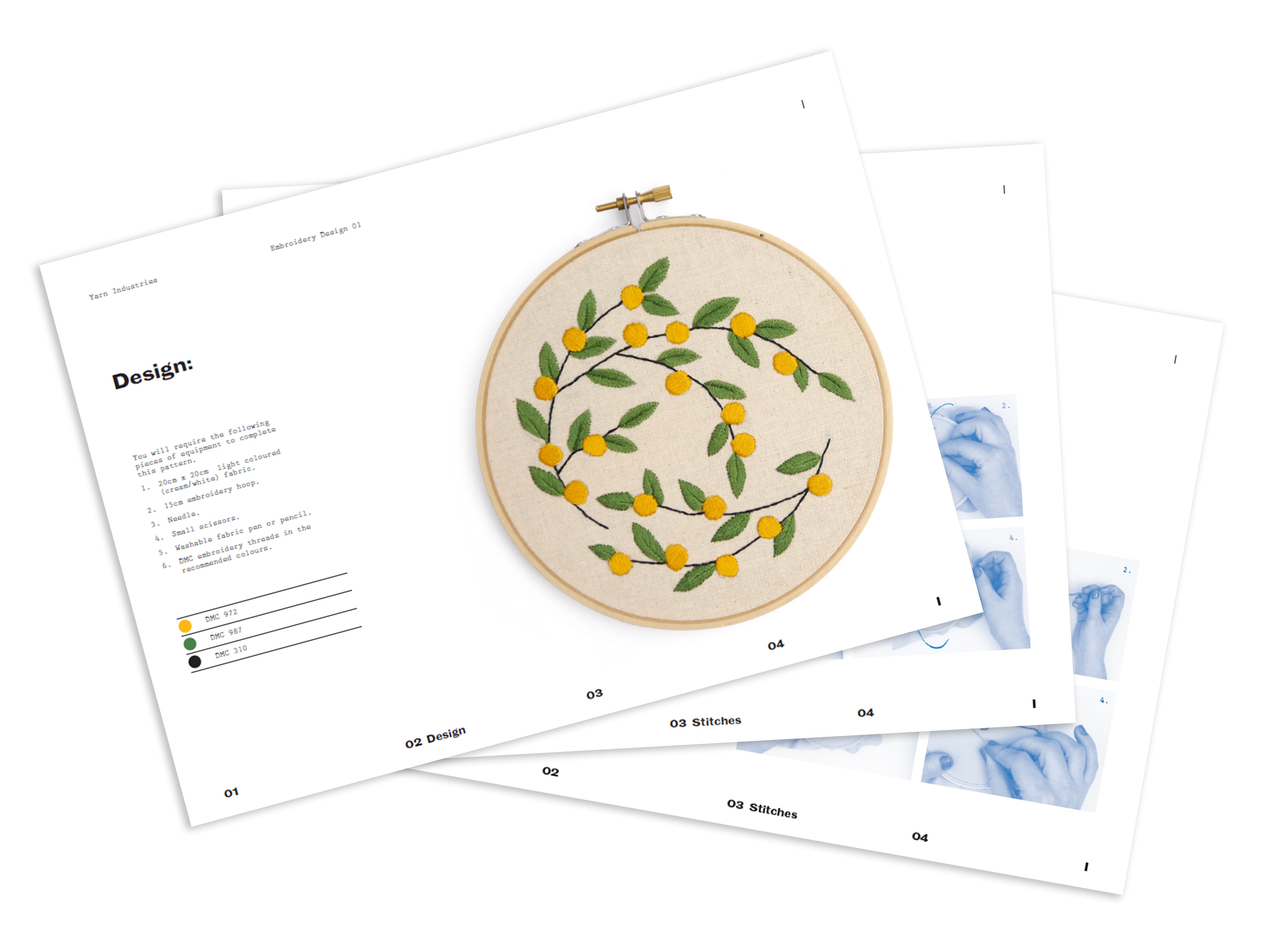 Wattle Pattern Raymond PDF Downloadable Embroidery Pattern - Wattle – Yarn Industries